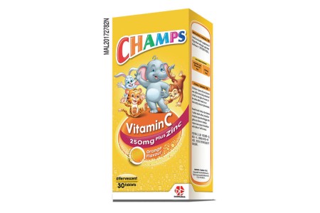 CHAMPS EFFERVESCENT VIT C PLUS ZINC 30's  